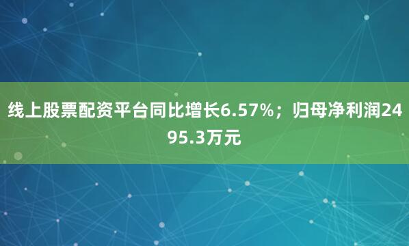 线上股票配资平台同比增长6.57%;归母净利润2495.3万元